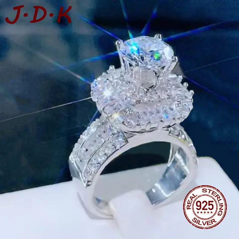 JDK Cincin Zircon Perak 925 Perhiasan Fashion Wanita