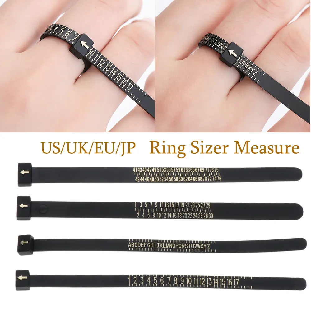 Fashion UK/US/EU/JP White/Black Sizes A-Z  Tester Ring Sizer Measure Finger Gauge Wedding Ring Band