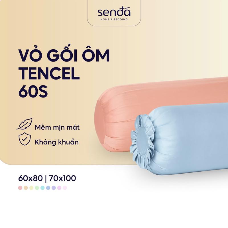 Vỏ gối ôm Lụa Tencel Sen Đá Home Bedding 60x80 70x100 35x100cm cao cấp trơn màu, bao áo gối ôm người lớn có dây kéo khóa
