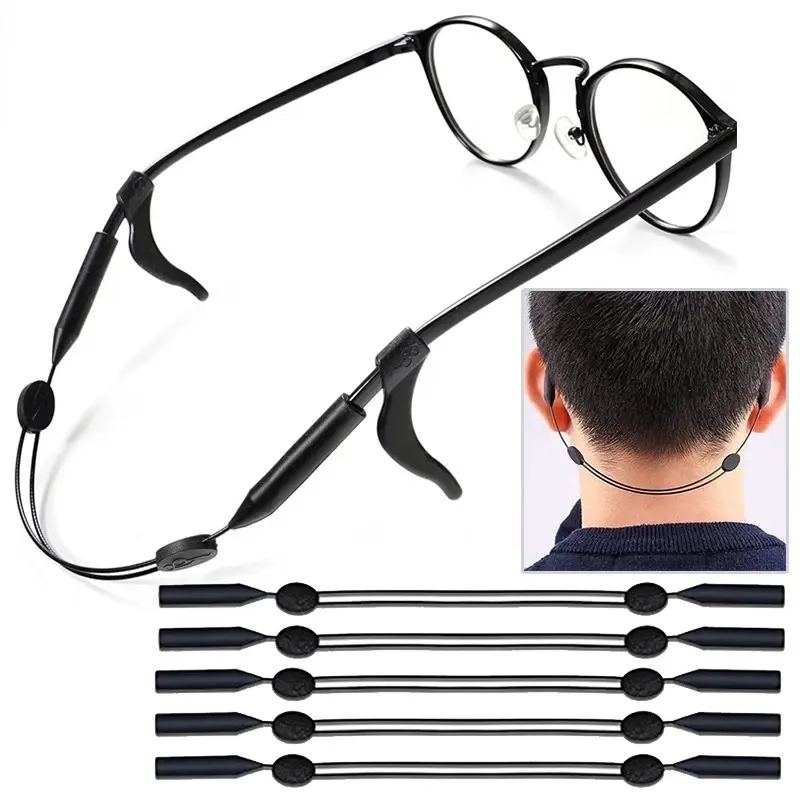 Dây Đeo Kính Mắt Có Thể Điều Chỉnh 35cm, Giá Đỡ Dây Đeo Kính Móc Tai Silicon Chống Trượt, Dây Đeo Dây Silicon