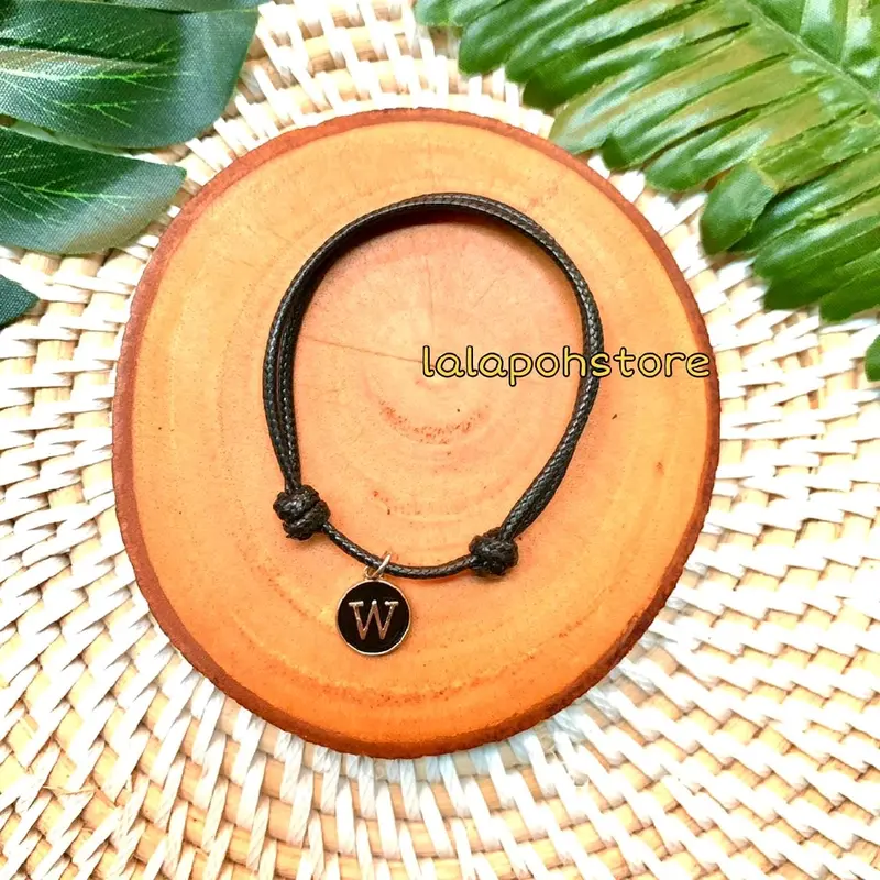 Gelang inisial huruf epoxy hitam | gelang inisial | gelang huruf 1