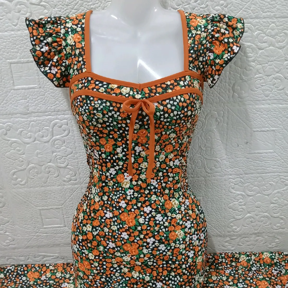 Đồ bộ Nữ mặc nhà, áo thiết kế kiểu tay cánh tiên quần dài ống ôm, vải thun ATI, size 12345_ Women