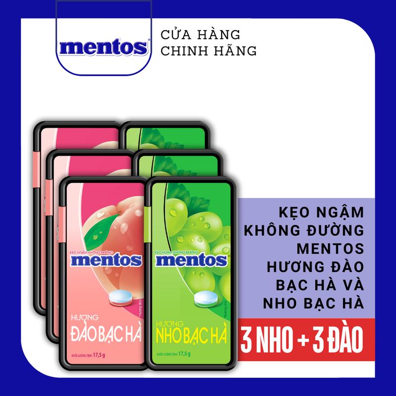 Product Introduction of COMBO 6 Kẹo ngậm không đường Mentos Hương Đào/Nho Bạc Hà (6 hộp nhựa) mang đến hơi thở tươi mát 16