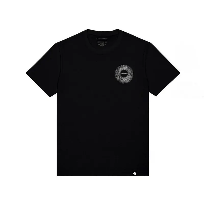Tshirt Synchronous Black Unisex New Kaos Pria Wanita Tees Combed Hitam Distro 1