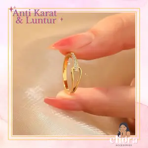[ELIORA] Cincin Titanium Wanita Mewah Elegan Aksesoris Perhiasan Korea - 1152