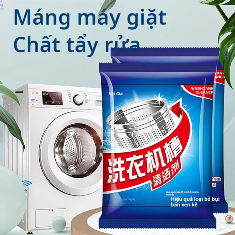[năm túi] Bột làm sạch lồng giặt, làm sạch trống dọc và ngang làm sạch mạnh mẽ
