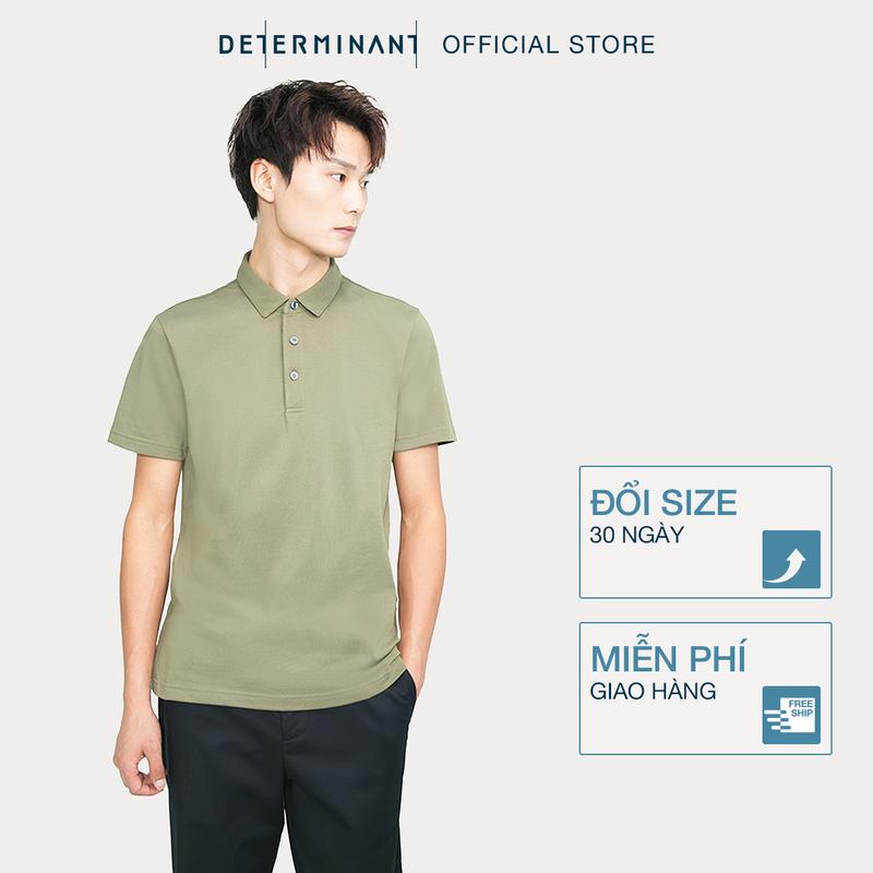 Áo thun nam Polo DETERMINANT Cotton thấm hút bền màu, thoáng khí - P12 - màu xanh Olive