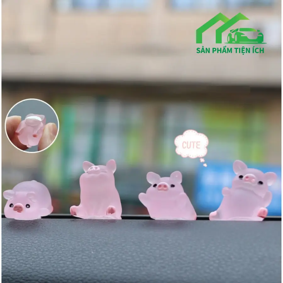 Mô hình trang trí heo con để tablo xe hơi, phòng khách, văn phòng làm việc