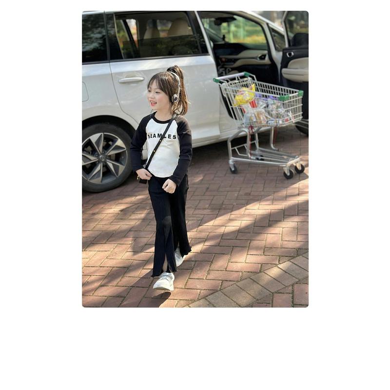De Rong Raglan Long Sleeve T-Shirt 2024 Autumn New Color-Block Raglan Sleeve Slim Fit Base Shirt for Kids 9