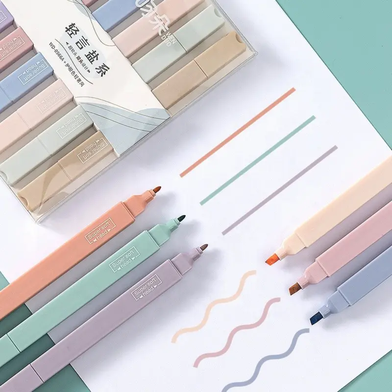 KYUKA Highlighter spidol stabilo set Marker pen 2 in 1 pastel untuk alat tulis kantor sekolah / set dan satuan Stationery 1