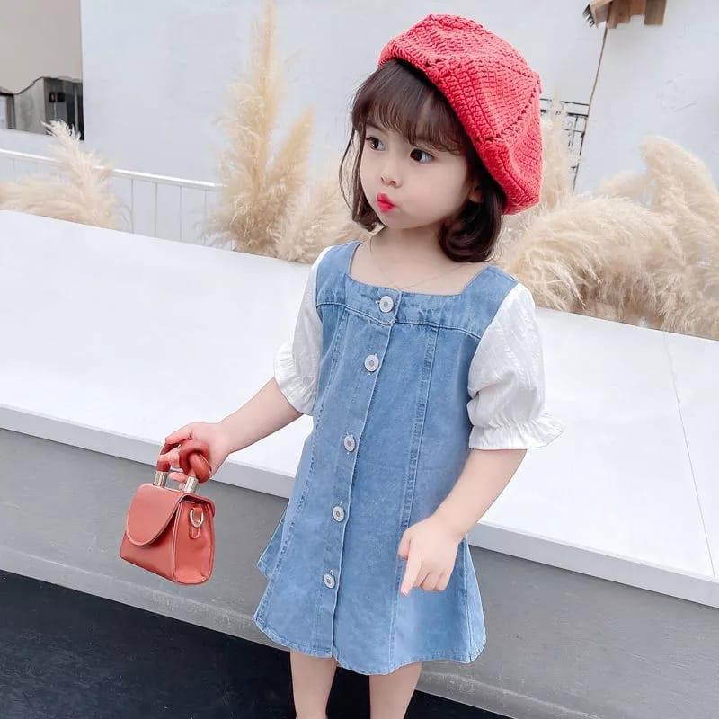 Dress Jeans Anak Perempuan usia 1-6 Tahun