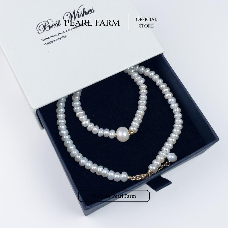 Chuỗi Vòng Cổ Ngọc Trai Hạt Bắp Mix Viên Chủ Pearl Farm 7