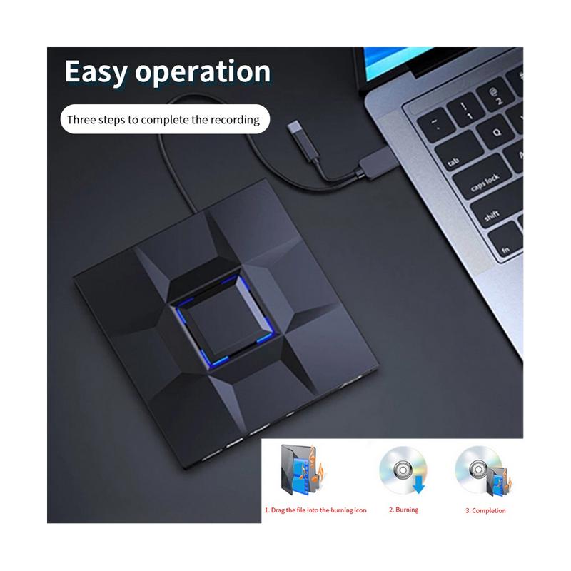 External CD and DVD Player Game Burner DVD External USB 3.0 Type C CD Writer Reader for PC Laptop Desktop 3
