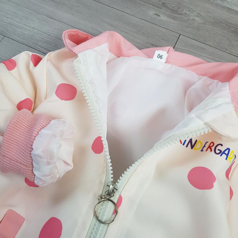 Áo khoác hồng cho bé gái 10-26Kg chất dù chống nắng 2 lớp có mũ hình hoa cười dễ thương 4