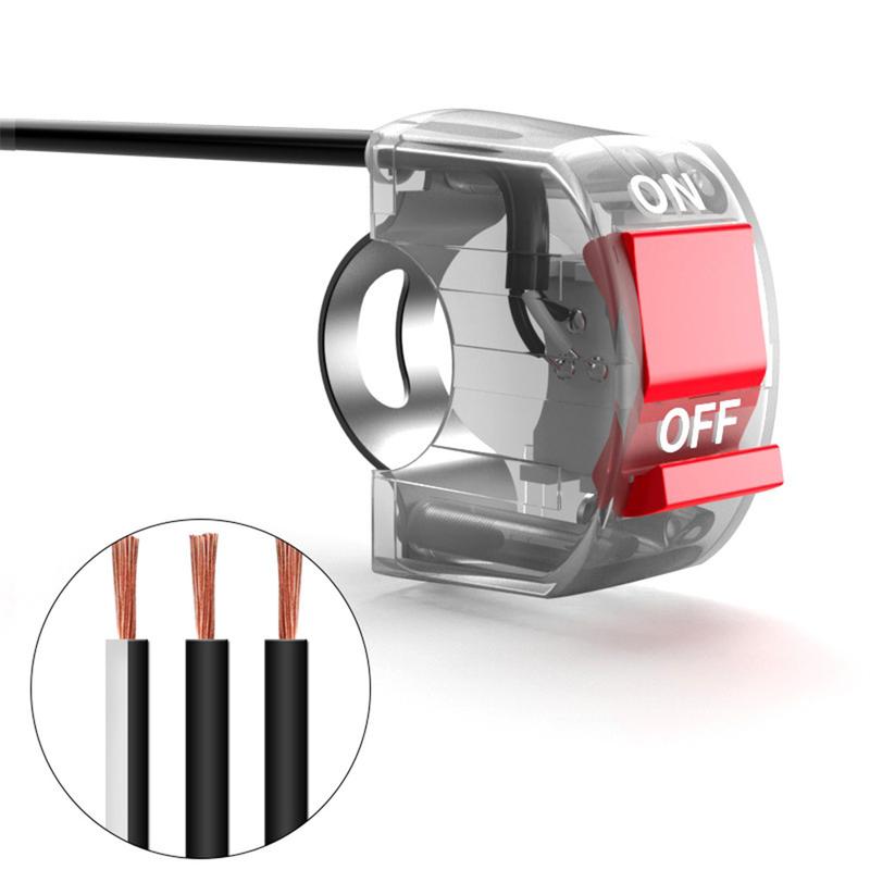 Product Introduction of Universal Motorcycle ATV Handlebar Switch ON / OFF Button Controller Transparent LED Light #300480 38