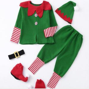ชุดการแสดงเอลฟ์สีเขียว คอสเพลย์วันหยุดพ่อแม่ลูก น่ารัก มาใหม่
