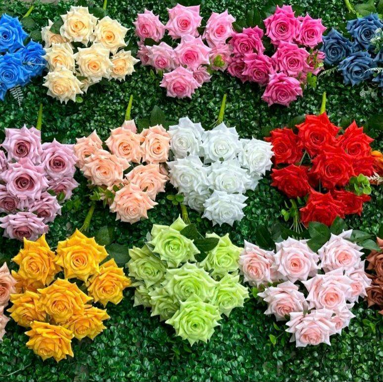 Cụm hoa giả - Hoa hồng xoăn nhọn size 10cm Trang trí decor Decor Phòng