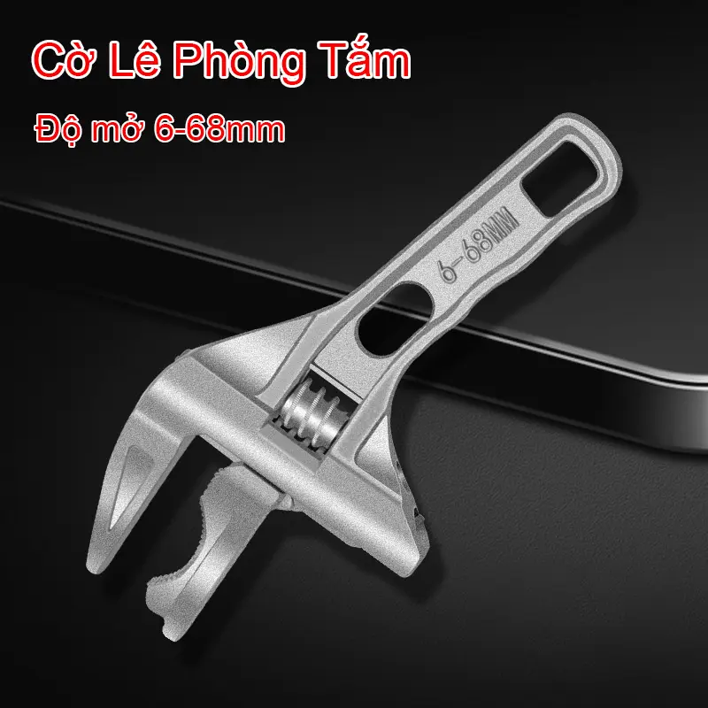 Mỏ lết phòng tắm đa năng siêu nhẹ Cờ lê vặn ốc đầu dây cấp nước độ mở lớn 68mmm hợp kim nhôm siêu nhẹ