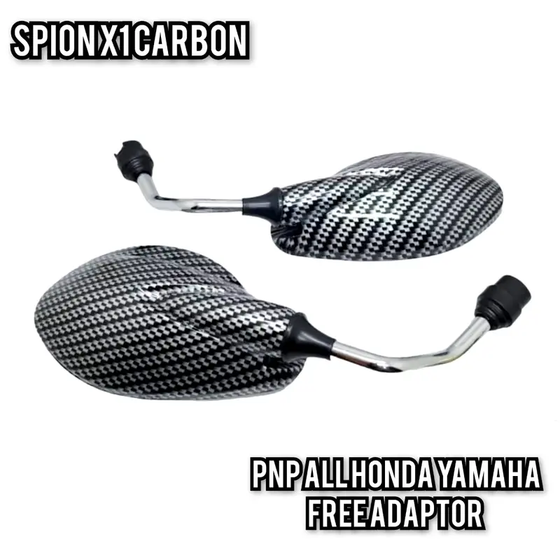 Spion X1 Carbon PNP Yamaha Honda Beat Vario Nmax Mio Pcx Lexi Jupiter Vega Aerox F1zr Xsr 155 Zr125 Dll Bonus Free adaptor Asli Grosir Pusat Grosiran Variasi Motor 2