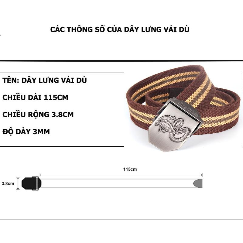 Product Introduction of Dây Nịt Nam Cao Cấp, Thắt Lưng Nam Vải Dù Mặt Khóa Hợp Kim Thép Chống Ghỉ Dây Bền Đẹp 5