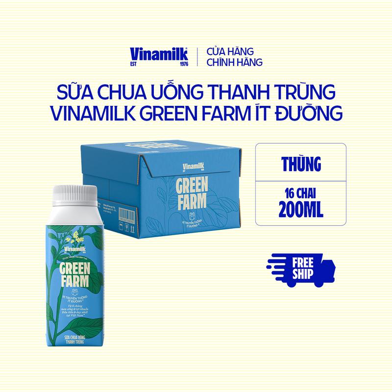 [CHỈ GIAO THÀNH PHỐ LỚN BÁN KÍNH 10KM] Sữa chua uống thanh trùng Green Farm ít đường