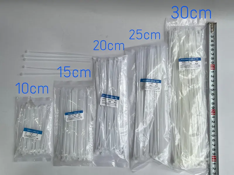 Túi dây rút nhựa, dây thít Polymer loại dai đủ kích cỡ sử dụng hàng ngày ( Bịch khoảng 75s ) 0