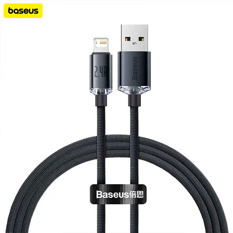 Baseus Crystal Shine Series Kabel Charger Lightning - Panjang 1,2m/2m