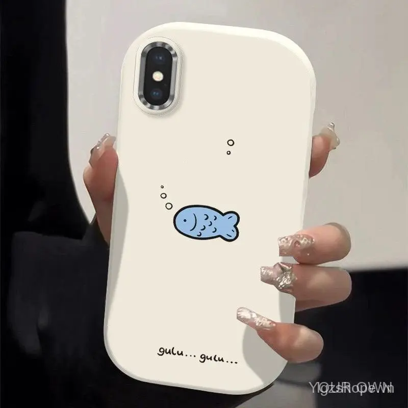 Ốp Điện Thoại Hình Cá, Chính Hãng, Thích Hợp Cho iPhone X / Xs, Thiết Kế Hoạt Hình Nổi Tiếng Trực Tuyến, Khung Mạ Điện, Áp Dụng Cho iPhone X / Xs Phụ Kiện Case