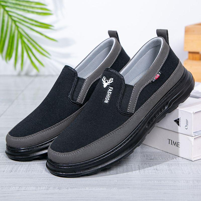 Product Introduction of Cloth Shoes Spring and Autumn Style Slip-On Single Shoes for Men Non-Slip Soft Sole Old Beijing Cloth Shoes Casual Breathable Middle-Aged and Elderly Dad Shoes Pedal 22