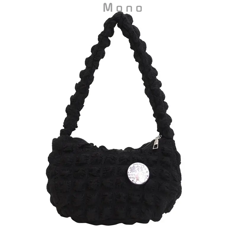 Women Puffer Bags, Pleats, Waffle, Korean Bag, Underarm Bag, Fashion, Large Capacity, INS, Crossbody Bag, Tote Bag, Lightweight