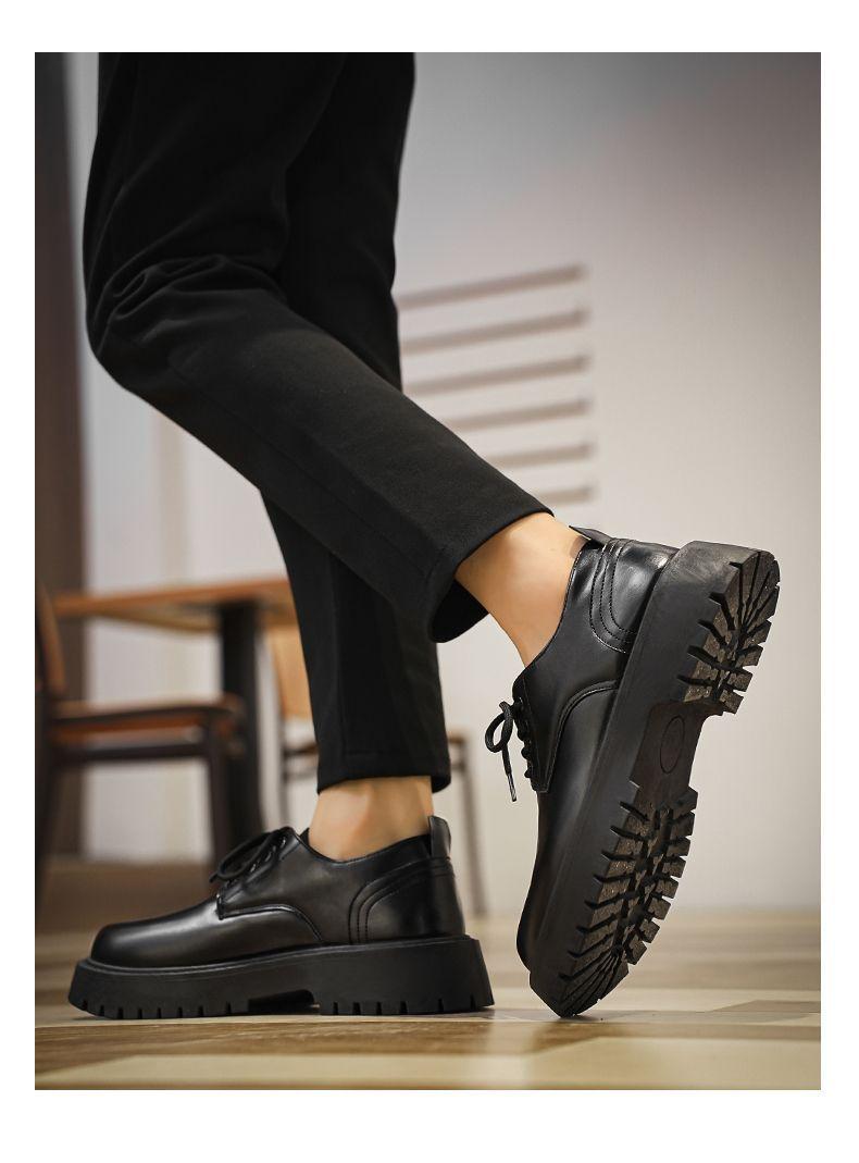 Product Introduction of 2024 Men's Leather Shoes Business British Style Derby Shoes Autumn Big Toe Casual Fashion Shoes New Leather Shoes Raise the Bottom Women 30