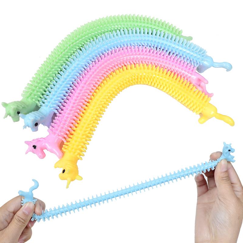 Product Introduction of 5Pcs Fidget Worm Noodle Stretch String Kawaii Unicorn Party Favors For Kids Autism Sensory Toys Juguetes Antiestrés Para 3