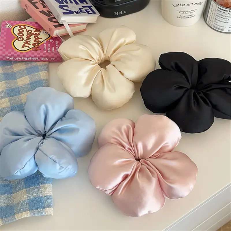 Scrunchie Dây Buộc Tóc, Phong Cách Hàn Quốc, Thiết Kế Hoa Bánh Mì Ba Chiều Dây Buộc Tóc Bằng Bọt Biển, Dây Buộc Tóc Nữ, Dây Cao Su Cao Cấp 1