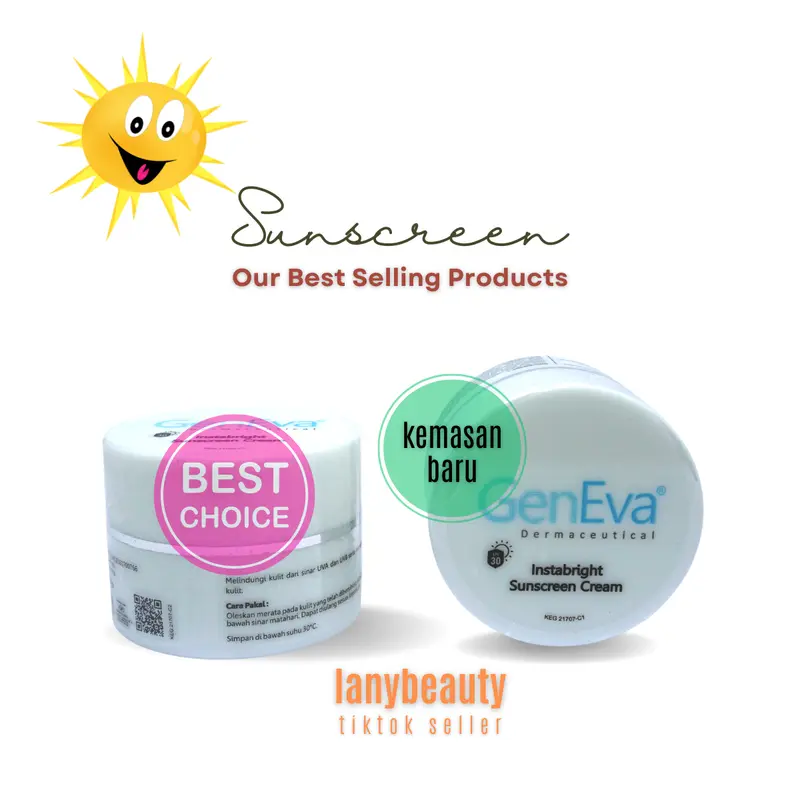 Geneva Instabright Sunscreen Cream SPF 30 with Moisturizer n Brightener 10 gram 2