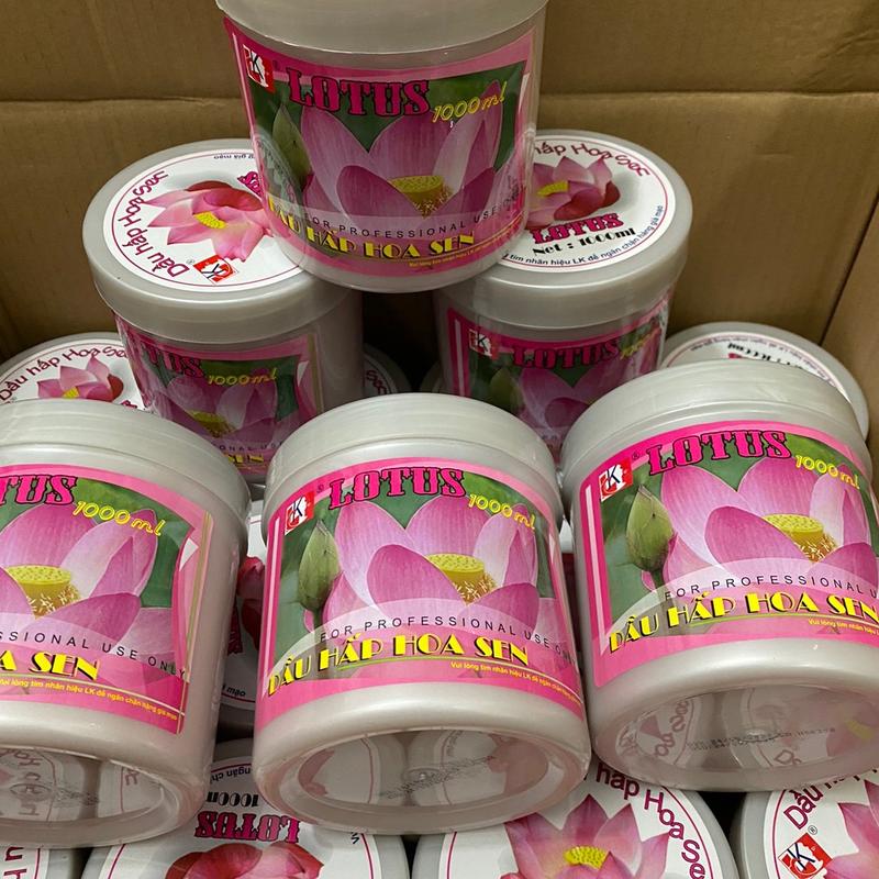 Hấp dầu ủ tóc hoa sen Lk 1000ml. Hấp quốc dân hoa sen Chăm Sóc Tóc
