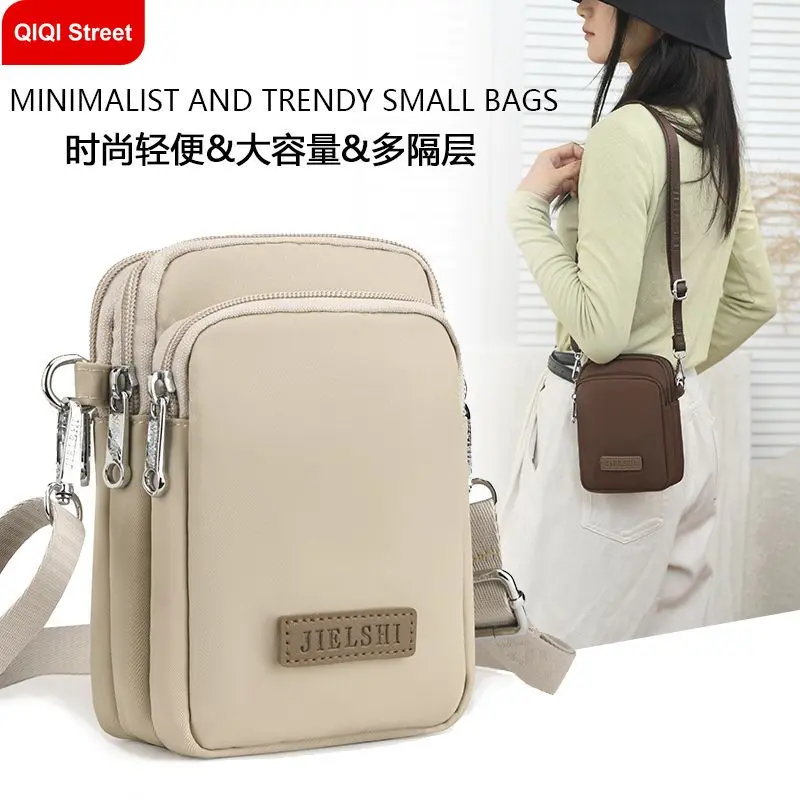 Túi Đựng Điện Thoại Di Động Túi Đeo Chéo Mini, Dành Cho Nữ, Ba Lớp Đa Chức Năng, Cao Cấp, Phong Cách, Làm Bằng Vải Oxford, Nhẹ, Túi Đeo Vai