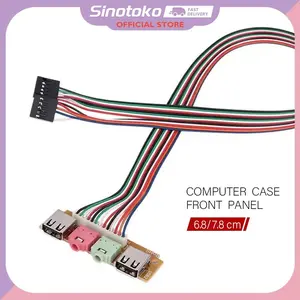 Kabel Front Panel USB & Audio Jack 3.5mm  6.8/7.8CM – Bezel Panel Depan PC Desktop untuk Port USB, Sound & MIC Casing CPU