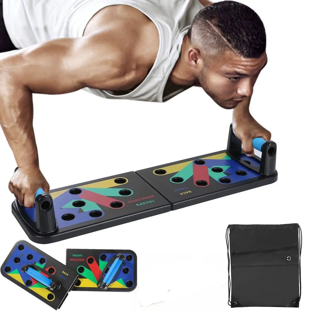 Push up stand fitness strength training folding bench push up board exercise push up pole men and women fitness shoulder exercise
