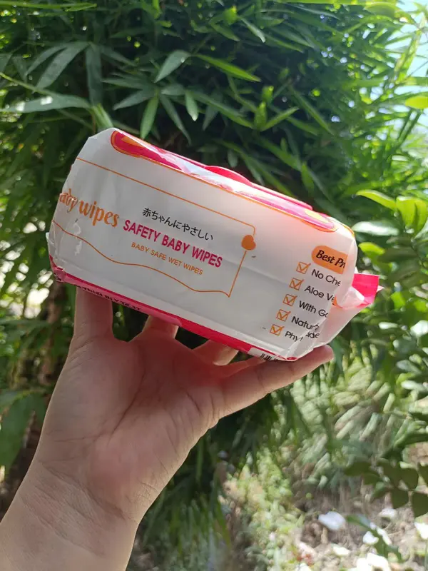 Thùng 10 gói khăn ướt Baby wipes 650 gram, gói to,khổ 15x20 vải bi dày dặn,khăn ướt không mùi Cho Bé Voi 3