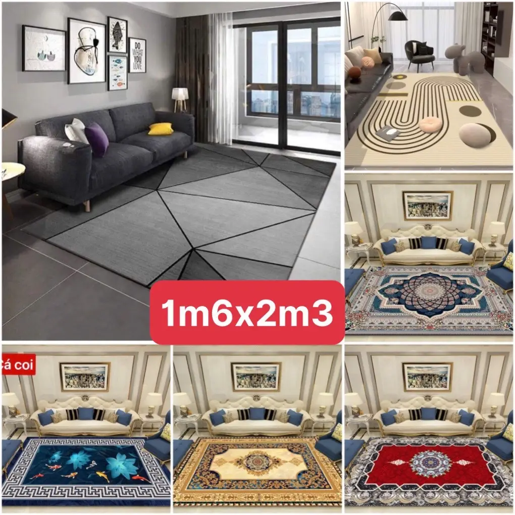 Thảm BALI size nhỏ 1m6x2m3 trải sàn nhà Deco phòng. Thảm dày 3 ly
