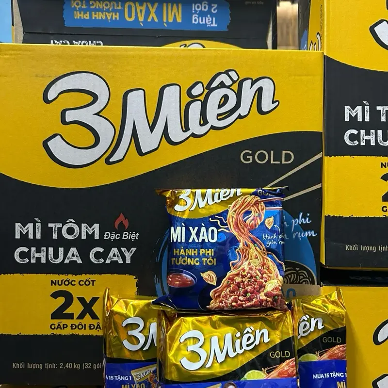 (Hàng tặng )1 thùng mì tôm 3 miền tặng 2 gói mì tôm 3 miền  Miến Food 1
