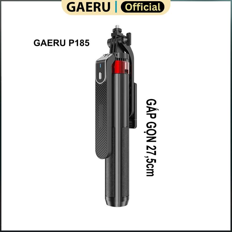 Gậy chụp ảnh GAERU P185 có remote bluetooth có tay điều chỉnh 4 chân có thể gập lại xoay 360 độ,có thể gắn máy ảnh máy quay ren 1 4 Phụ Kiện Selfie gấpgọn gay tu suong
