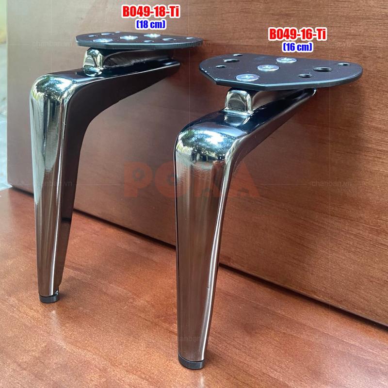 Chân ghế sofa B049 chiều cao 15cm 16cm 18cm có 3 màu titan - vàng - đen 1