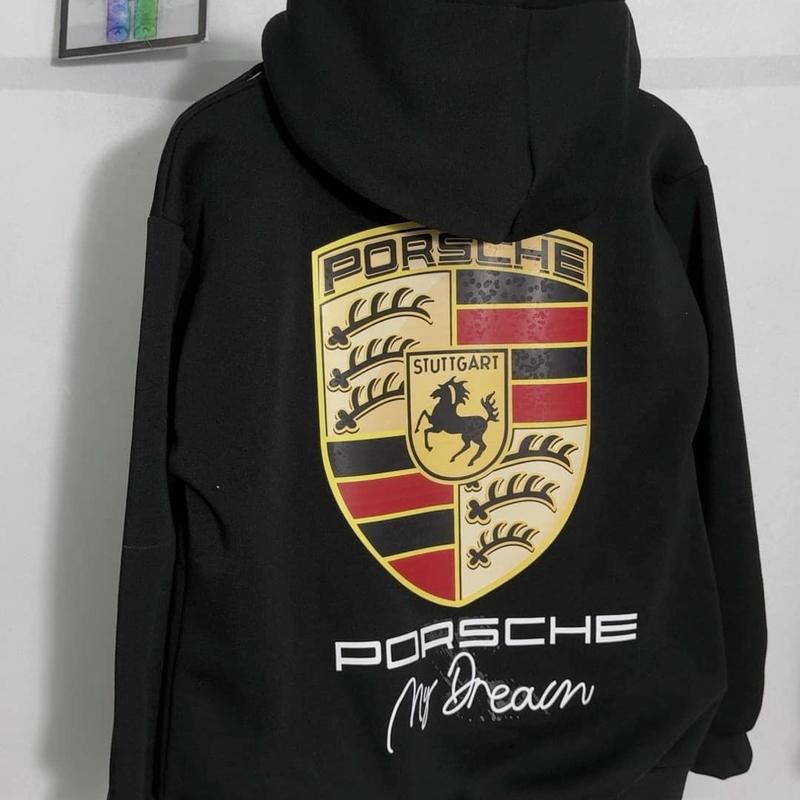  Áo Hoodie Nam Nữ In Porscher 2 Mặt Tay Bo Chun Nỉ Bông Mũ 2 Lớp Menswear 