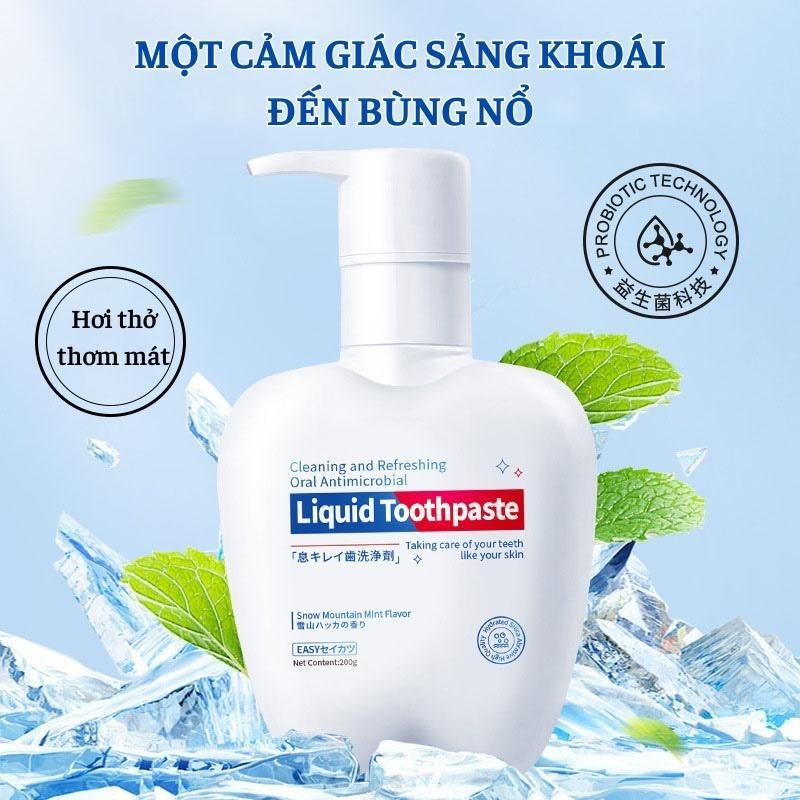 Kem Đánh Răng Liquid Toothpaste Dạng Lỏng Giúp Răng Trắng Sáng Hiệu Quả, Loại Vết Ố Vàng, Hơi Thở Thơm Mát Không chứa gluten Nhạy Bảo vệ nướu Vệ sinh Women Nữ Trắng Răng 2