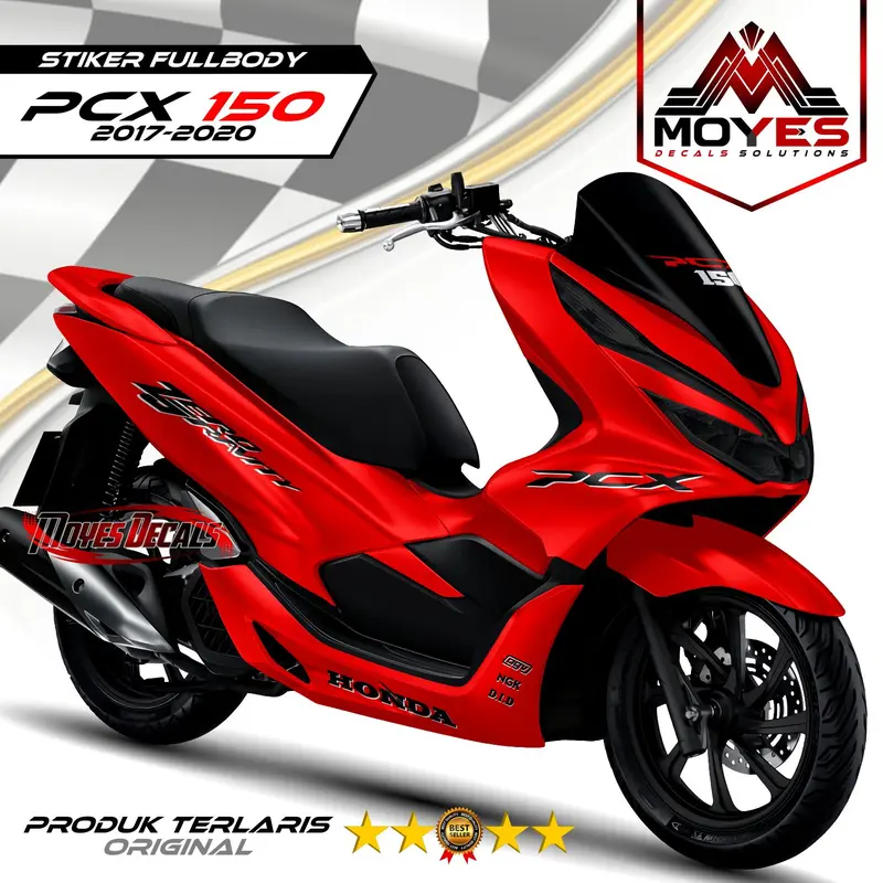 COD Stiker Decal Motor PCX 150 Variasi Fullbody Motif Polosan Simple Keren Motorcycle Racing 4