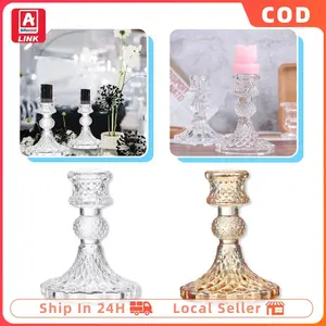 Tempat Lilin Kaca Crystal / Glass Ornament Candle Holder / Tempat Lilin Tekstur Berlian / candle holder aesthetic