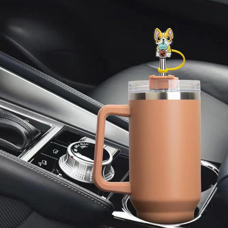 Product Introduction of 8mm/0.32in Straw Cover Cap Silicone Cute   Milk Tea Straw Protector Cover Straw Tip Topper Compatible with Stanley 30&amp;40oz Tumbler 17