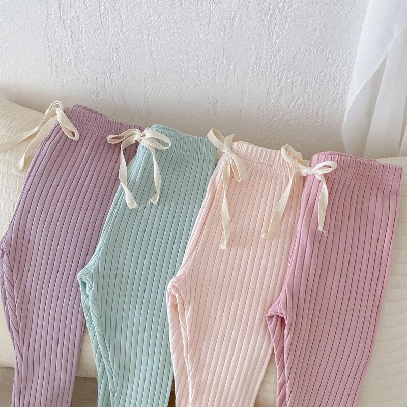 Product Introduction of 2024 Children Stripes Cotton Pants Fashion Casual Vertical Solid Leggings for Girls Baby Boy Bottoming Trousers Autumn Pantyhose 33