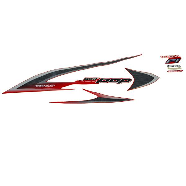 Gambar Sticker Body Set Kiri Merah Honda BeAT POP eSP K61 871X0K61910ZBL dari Honda Cengkareng Kota Tangerang Tokopedia